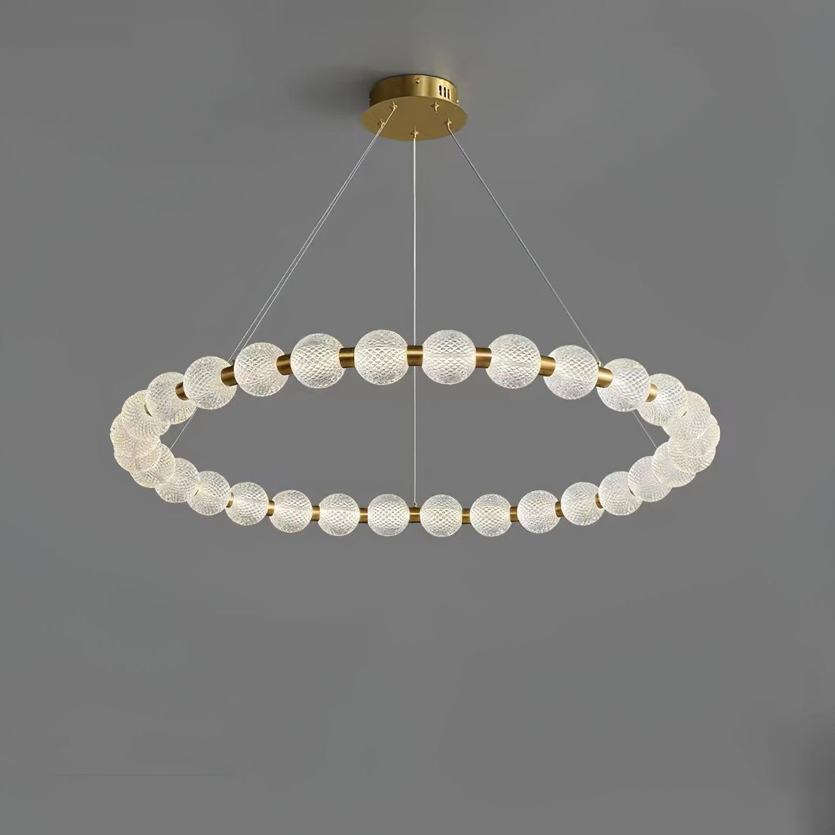 Quineline Lustre Élégant Anneau en Perle Dorée