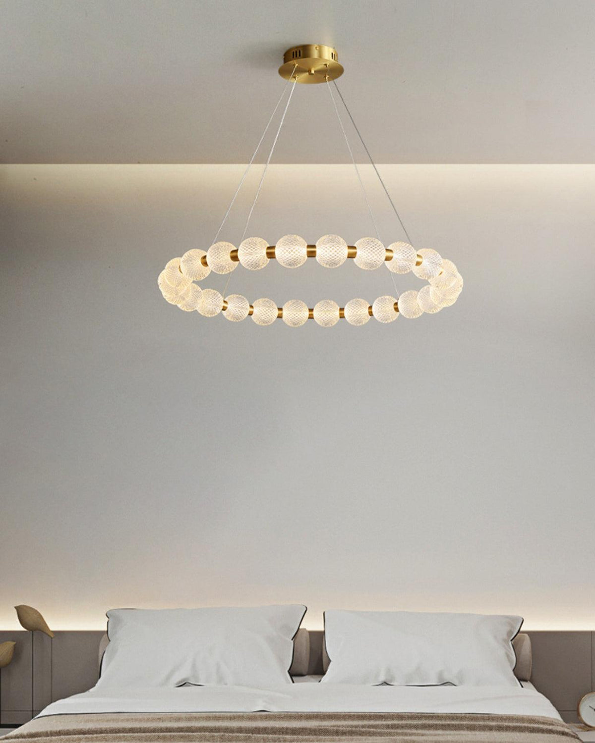 Quineline Lustre Élégant Anneau en Perle Dorée