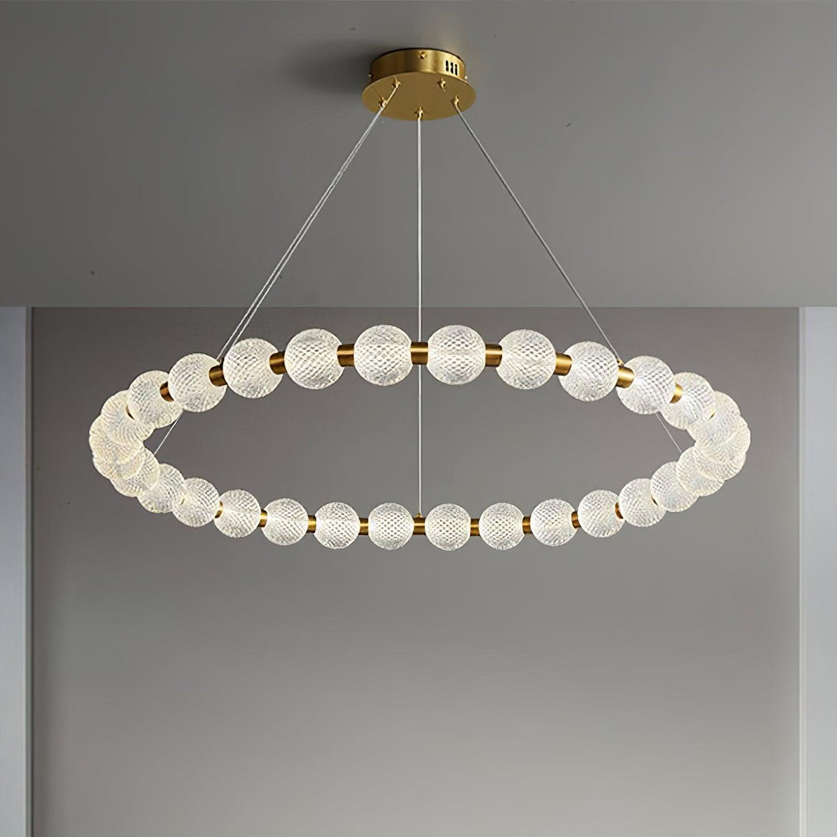 Quineline Lustre Élégant Anneau en Perle Dorée