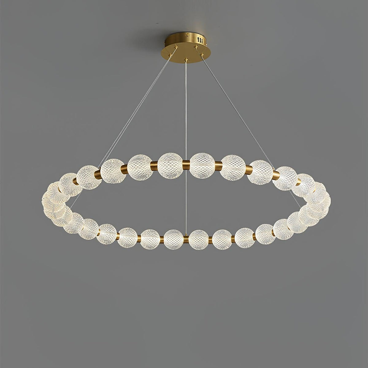 Quineline Lustre Élégant Anneau en Perle Dorée