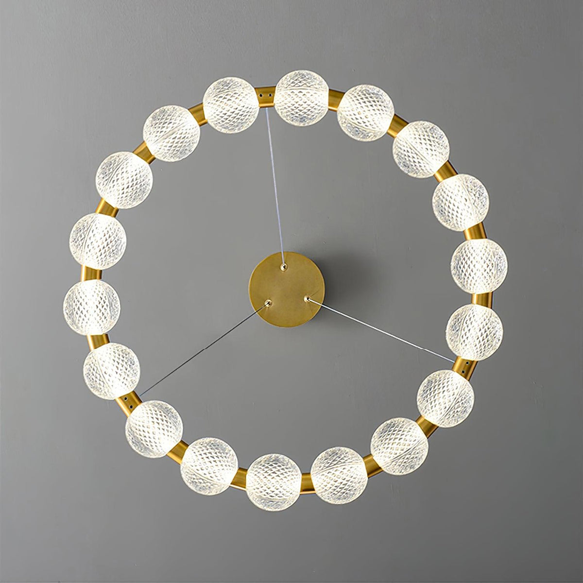 Quineline Lustre Élégant Anneau en Perle Dorée