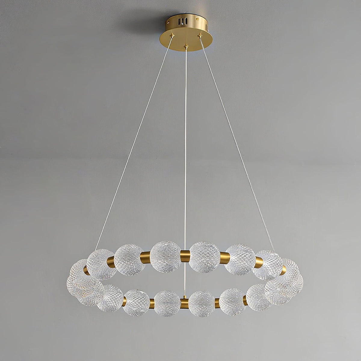 Quineline Lustre Élégant Anneau en Perle Dorée