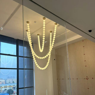 Icarara Lustre Verre Collier De Perles Moderne