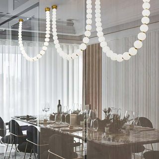 Icarara Lustre Verre Collier De Perles Moderne