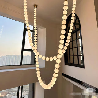 Icarara Lustre Verre Collier De Perles Moderne