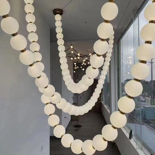 Icarara Lustre Verre Collier De Perles Moderne