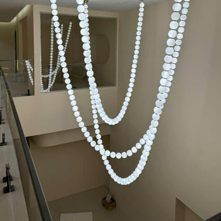 Icarara Lustre Verre Collier De Perles Moderne