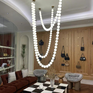 Icarara Lustre Verre Collier De Perles Moderne