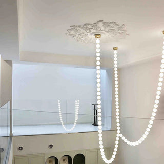 Icarara Lustre Verre Collier De Perles Moderne