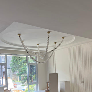 Icarara Lustre Verre Collier De Perles Moderne