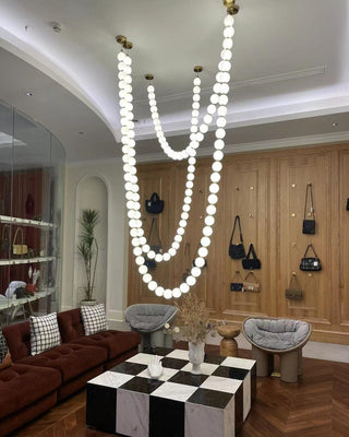 Icarara Lustre Verre Collier De Perles Moderne