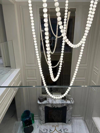Icarara Lustre Verre Collier De Perles Moderne