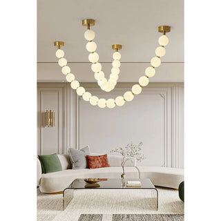 Icarara Lustre Verre Collier De Perles Moderne