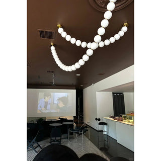 Icarara Lustre Verre Collier De Perles Moderne
