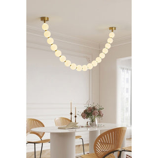 Icarara Lustre Verre Collier De Perles Moderne