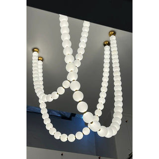 Icarara Lustre Verre Collier De Perles Moderne