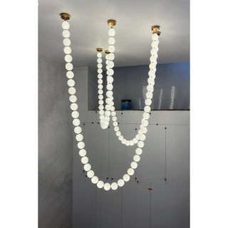 Icarara Lustre Verre Collier De Perles Moderne