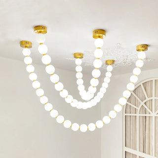Icarara Lustre Verre Collier De Perles Moderne
