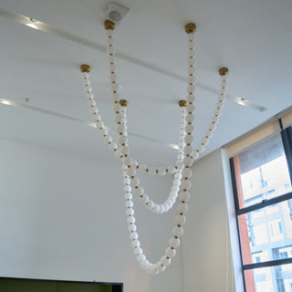 Icarara Lustre Verre Collier De Perles Moderne