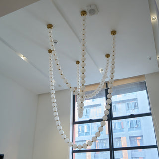 Icarara Lustre Verre Collier De Perles Moderne