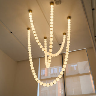 Icarara Lustre Verre Collier De Perles Moderne
