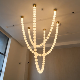 Icarara Lustre Verre Collier De Perles Moderne