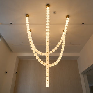 Icarara Lustre Verre Collier De Perles Moderne