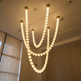 Icarara Lustre Verre Collier De Perles Moderne