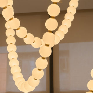 Icarara Lustre Verre Collier De Perles Moderne