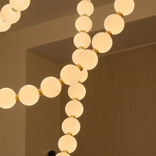 Icarara Lustre Verre Collier De Perles Moderne