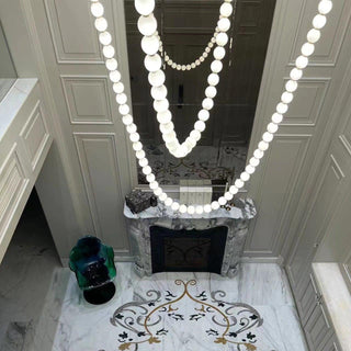 Icarara Lustre Verre Collier De Perles Moderne