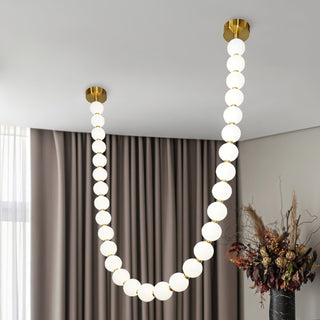 Icarara Lustre Verre Collier De Perles Moderne