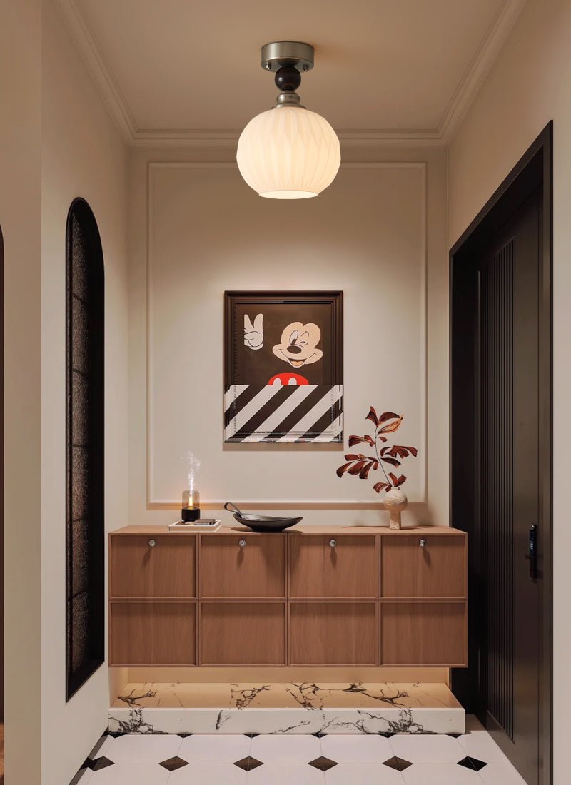 Lorivia Plafonnier en Verre Perle Sphère Minimaliste Moderne