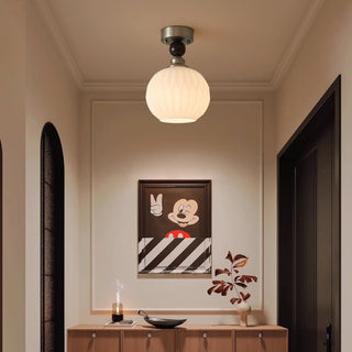 Ivcarila Plafonnier en Verre Perle Sphère Minimaliste Moderne
