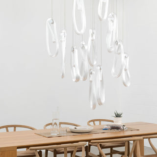 Pearlescent Filament Chandelier-Neutral Decor