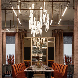 Pearlescent Filament Chandelier-Neutral Decor