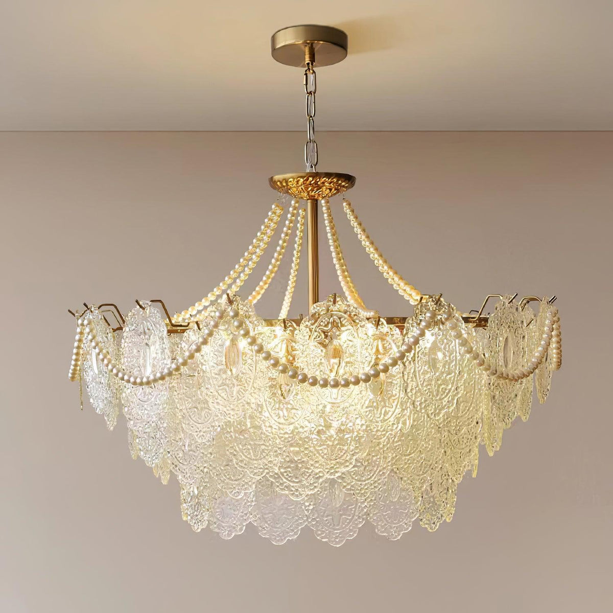 Dovira Lustre en Perles et Verre Luxe