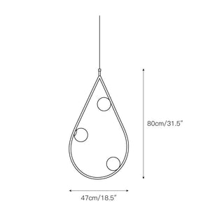 Ertheion Suspension Verre Perles Minimaliste