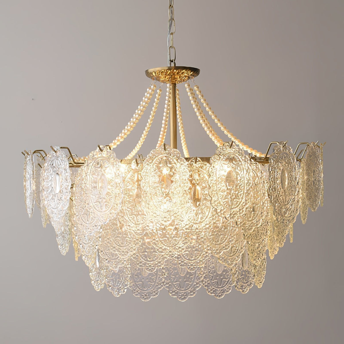 Dovira Lustre en Perles et Verre Luxe
