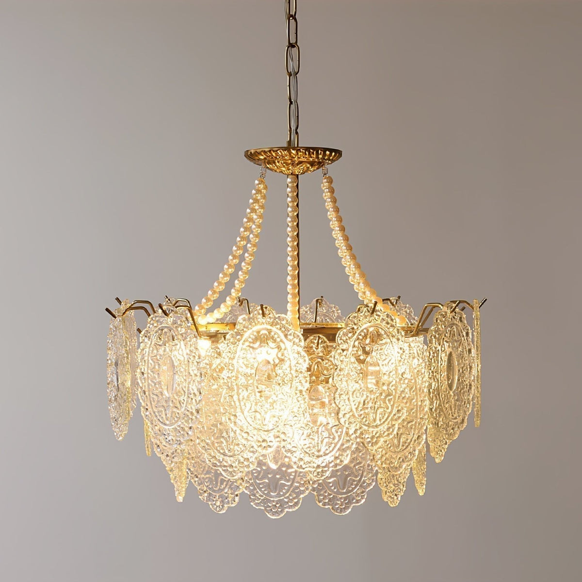 Dovira Lustre en Perles et Verre Luxe