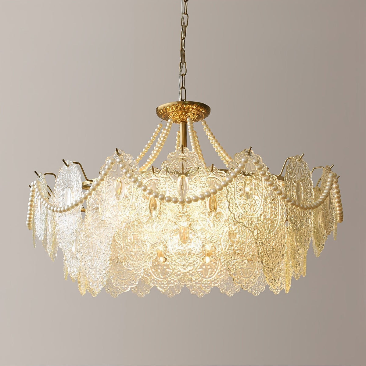 Dovira Lustre en Perles et Verre Luxe