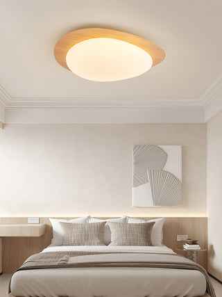 Solara Plafonnier Galet en Noyer Acrylique LED