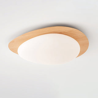 Solara Plafonnier Galet en Noyer Acrylique LED
