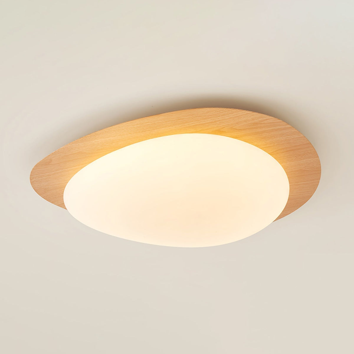 Zevelle Plafonnier Galet en Noyer Acrylique LED