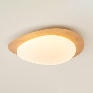Solara Plafonnier Galet en Noyer Acrylique LED