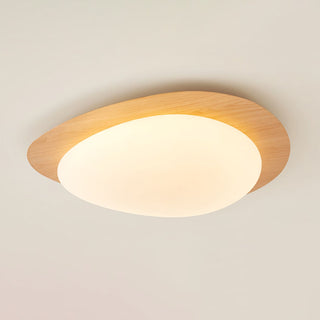 Solara Plafonnier Galet en Noyer Acrylique LED