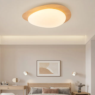 Solara Plafonnier Galet en Noyer Acrylique LED