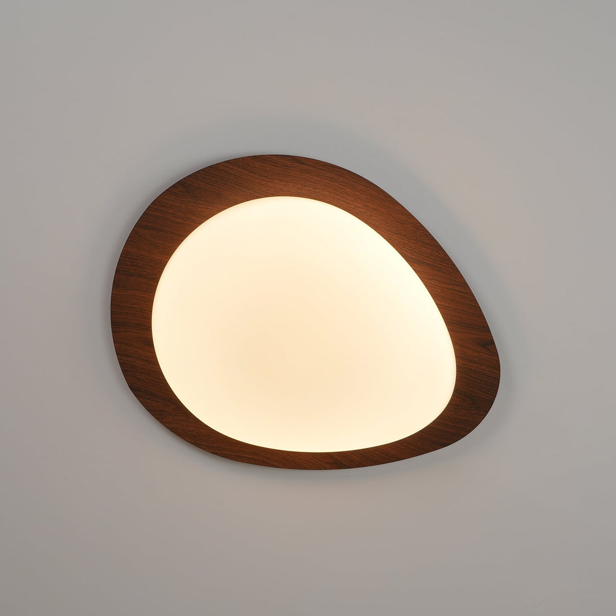 Zevelle Plafonnier Galet en Noyer Acrylique LED