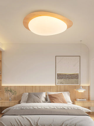 Solara Plafonnier Galet en Noyer Acrylique LED