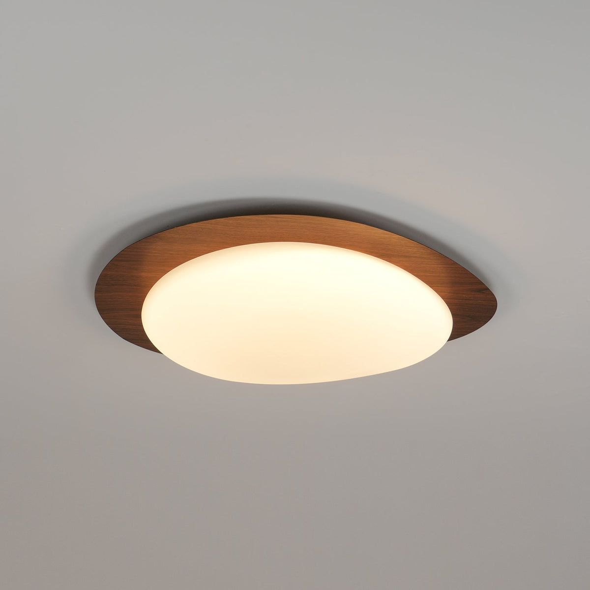 Zevelle Plafonnier Galet en Noyer Acrylique LED